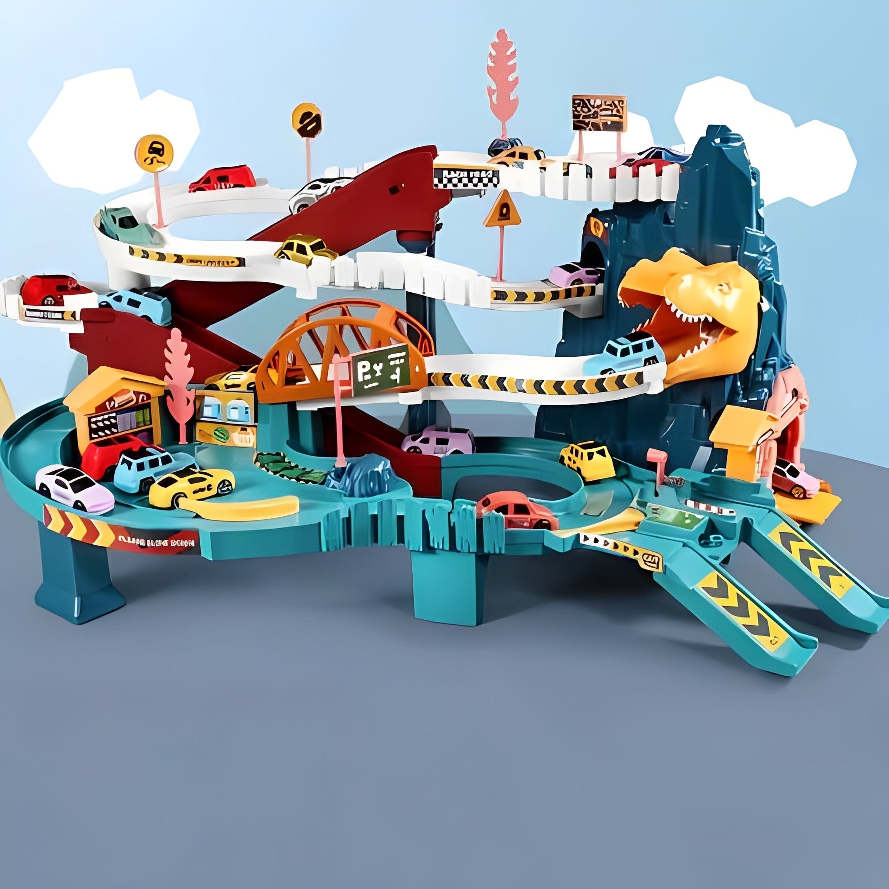 Dinosaur Race Track with Flexible Track Layout for Adventurous Kids