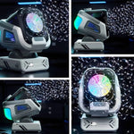 Seifenblasenmaschine mit LED-Beleuchtung und drehbarem Sockel