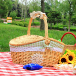 Eleganter Picknickkorb aus Weide mit Abnehmbarer Baumwollauskleidung