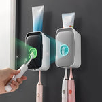 Wall-Mounted Toothpaste Dispenser with Adhesive Installation