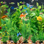 Attraktive Kunstpflanzen für Aquarien, 10 Stück Set