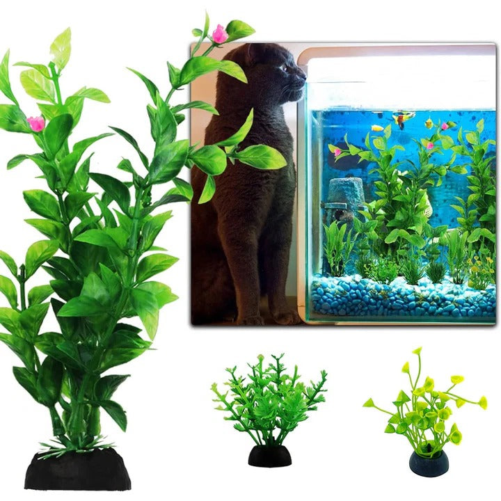 Attraktive Kunstpflanzen für Aquarien, 10 Stück Set
