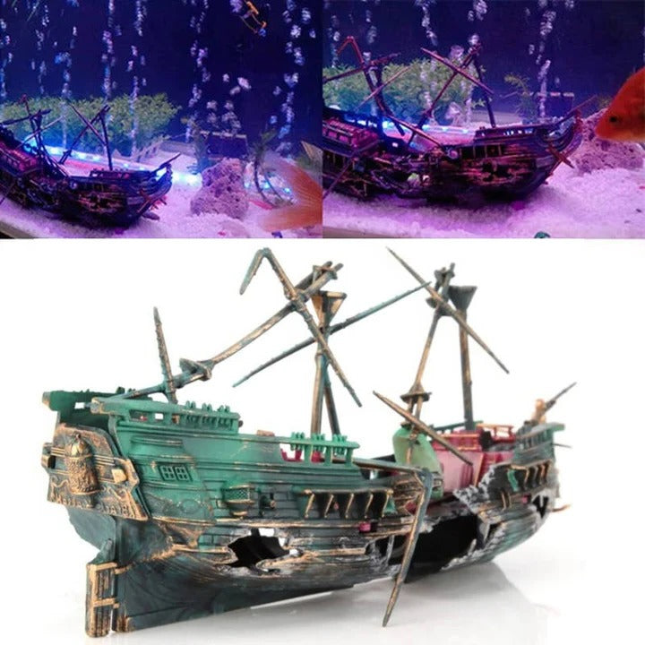 Sunken Ship Decor for Fresh and Saltwater Tanks