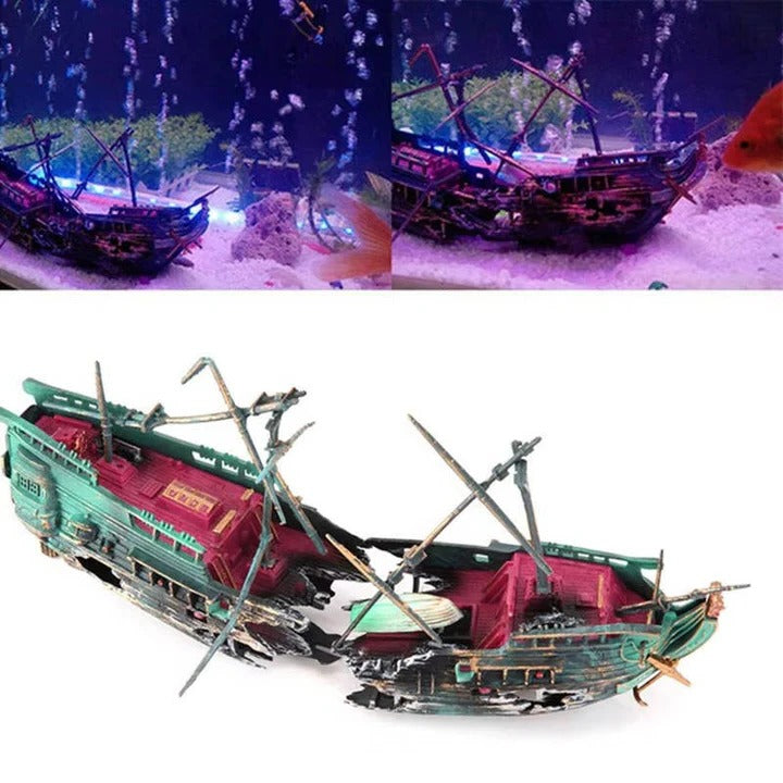 Sunken Ship Decor for Fresh and Saltwater Tanks