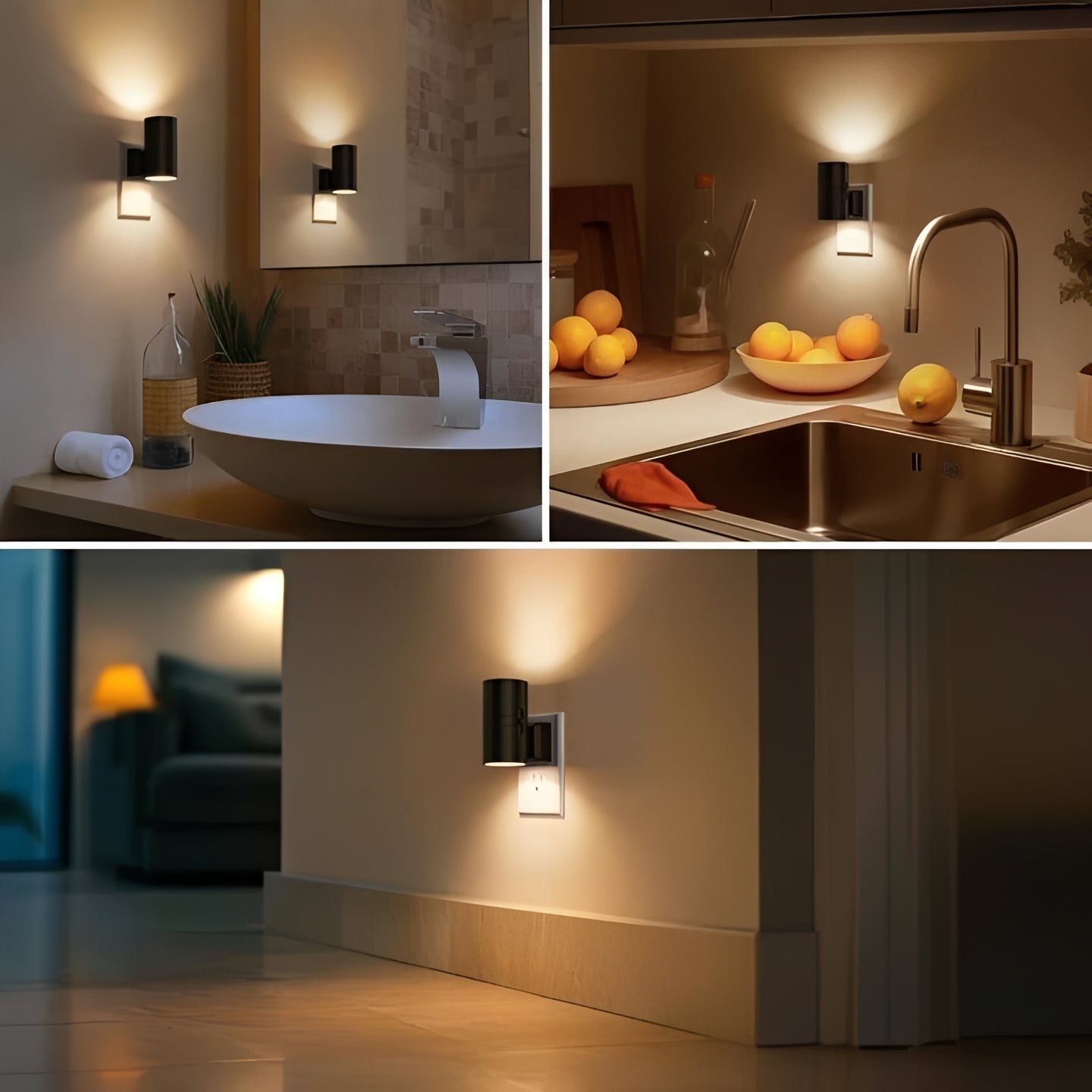 Steckdosen-LED-Nachtlicht mit Lichtsensor für sanfte Beleuchtung