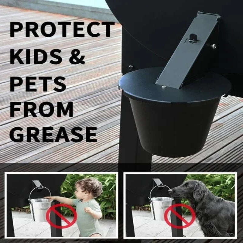 Grease drip pan with lid for grill