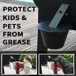 Grease drip tray with lid for effortless grilling