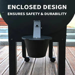 Grease drip tray with lid for effortless grilling