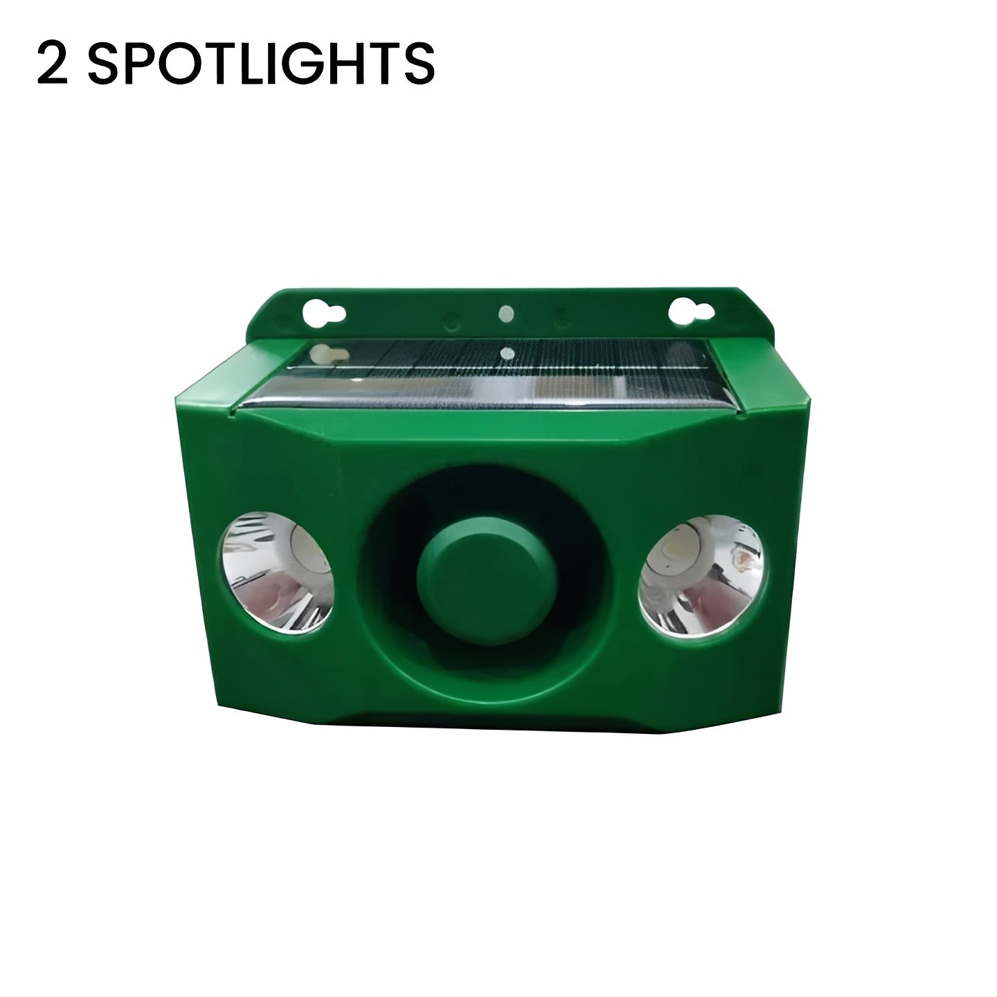 Solar-powered animal repeller with warning light system