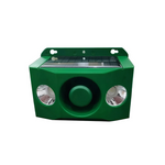 Solar-powered animal repeller with warning light system
