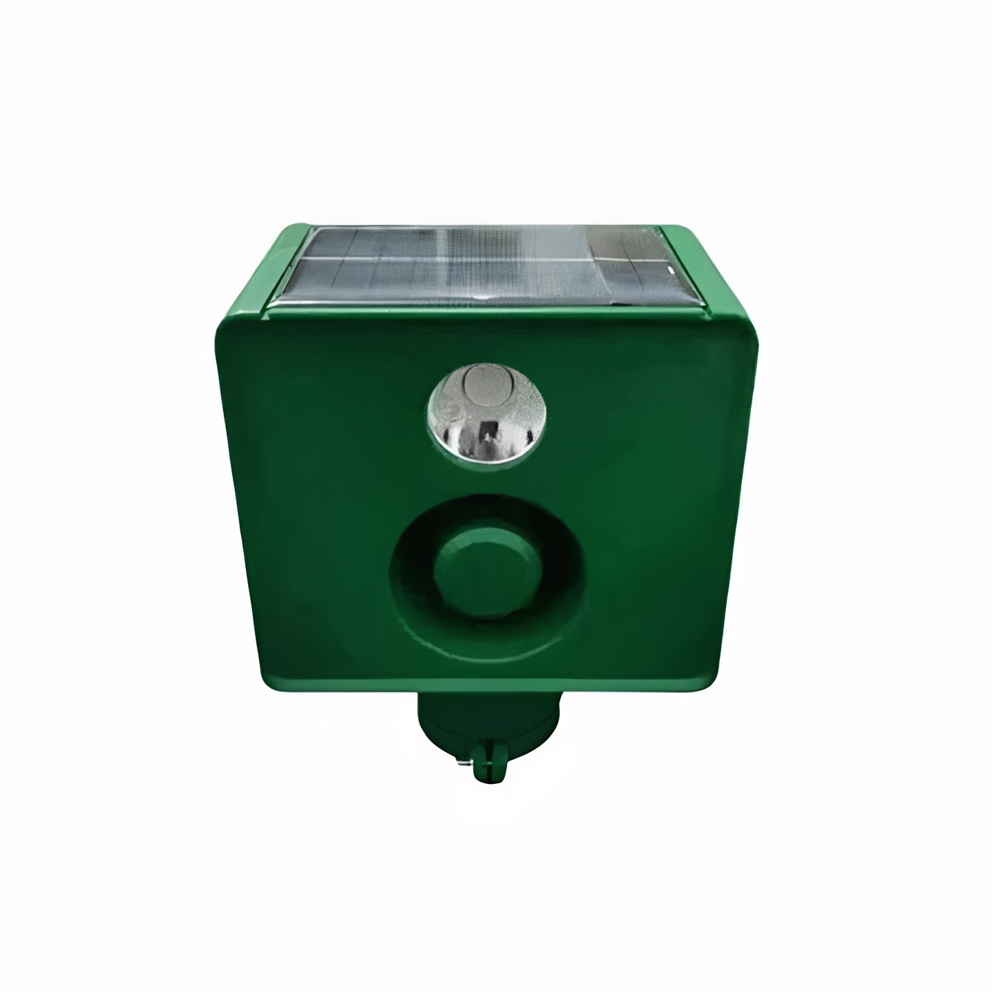 Solar-powered animal repeller with warning light system