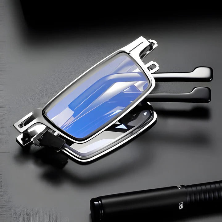 Foldable reading glasses with a lightweight, screwless design