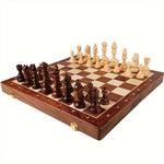 Compact Wooden Chess Set with Magnets and Storage