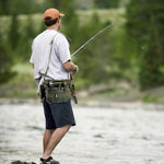 Practical fishing storage bag with compartments and carrying strap