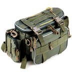 Practical fishing storage bag with compartments and carrying strap