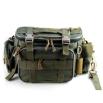 Practical fishing storage bag with compartments and carrying strap