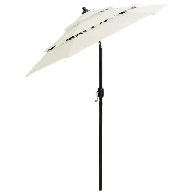 Dreistufiger Sonnenschirm mit Kurbelneigung und Aluminiumständer