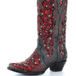 Sparkly Boots with Lace and Color Block Design