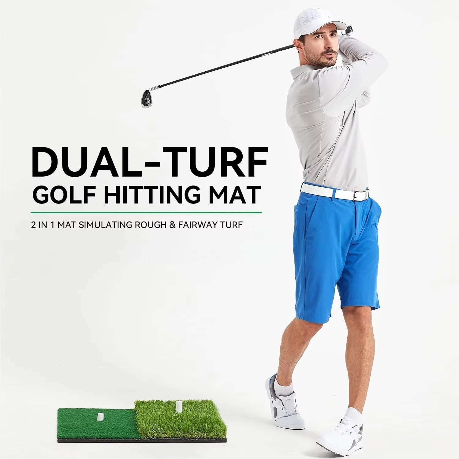 Golf Übungsmatte mit Tee-Loch für Innen- und Außenbereich