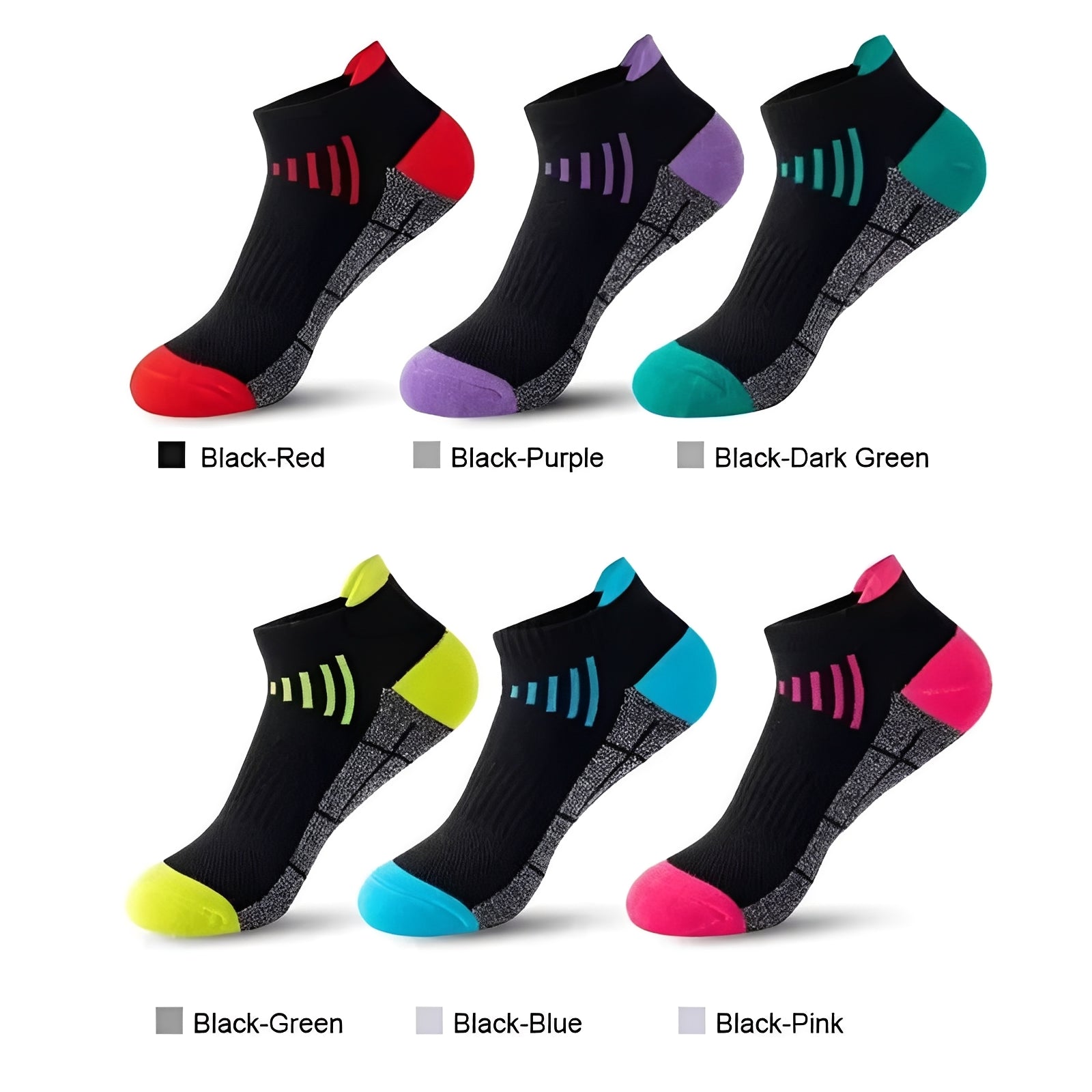 Breathable Sports Socks, 6-Pack for Dry Feet