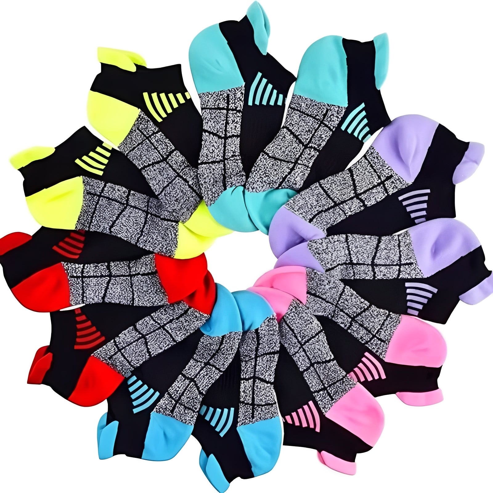 Breathable Sports Socks, 6-Pack for Dry Feet