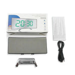 Elegant Wecker mit gebogenem LED-Spiegeldisplay
