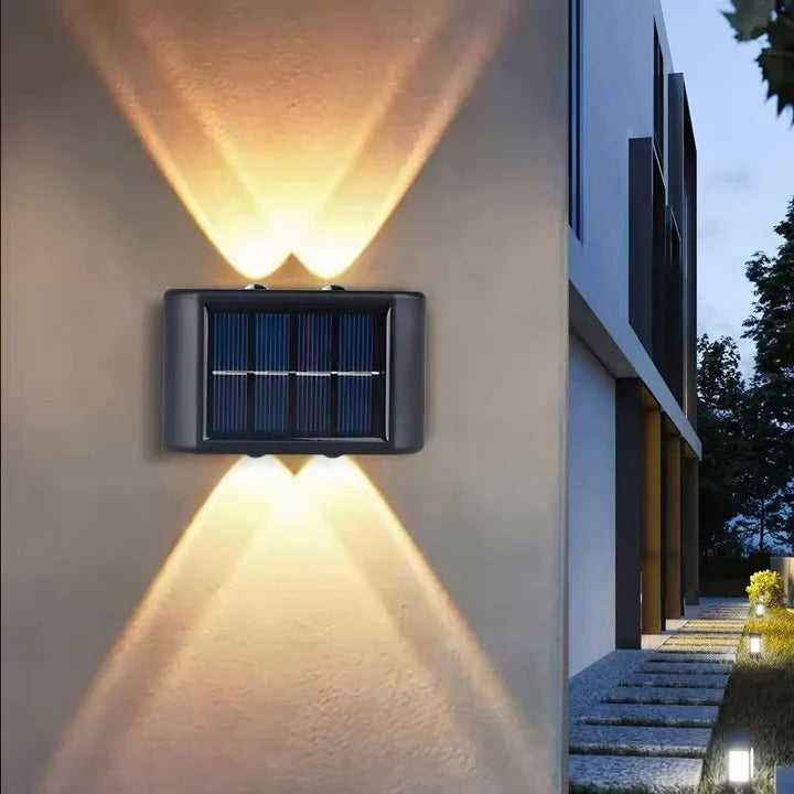 Solarbetriebene LED Außenwandlampe für effiziente Beleuchtung