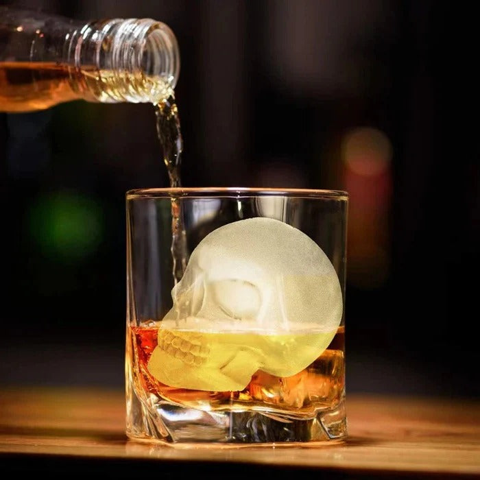 Flexible Silicone Skull Ice Cube Tray with 10 Compartments