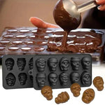 Flexible Silicone Skull Ice Cube Tray with 10 Compartments