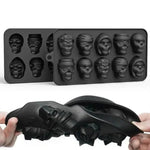 Flexible Silicone Skull Ice Cube Tray with 10 Compartments
