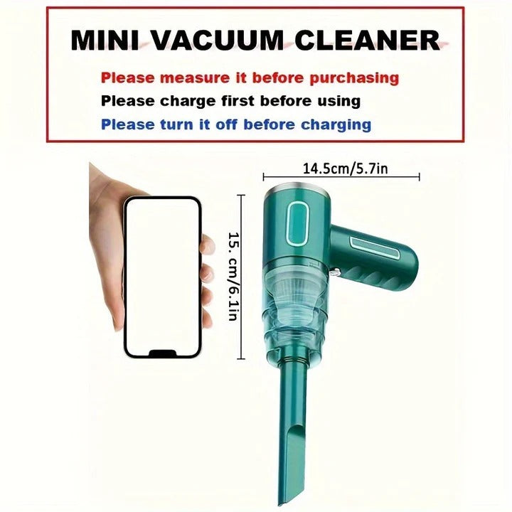 Cordless, USB-Rechargeable Portable Vacuum Cleaner for Car and Home