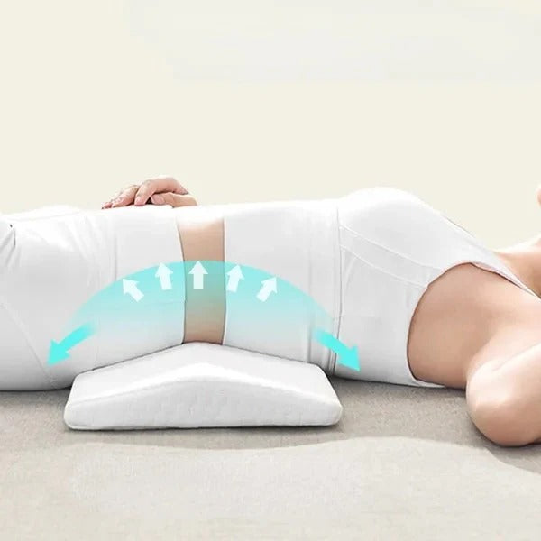 Ergonomic pillow for back support with breathable cover