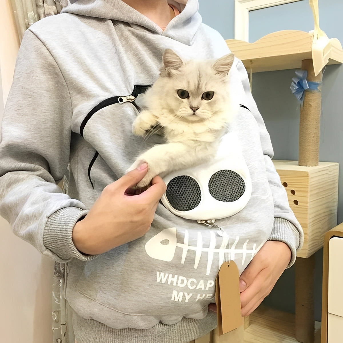 Kuschelhülle für Katzenliebhaber mit sicherem Einschub