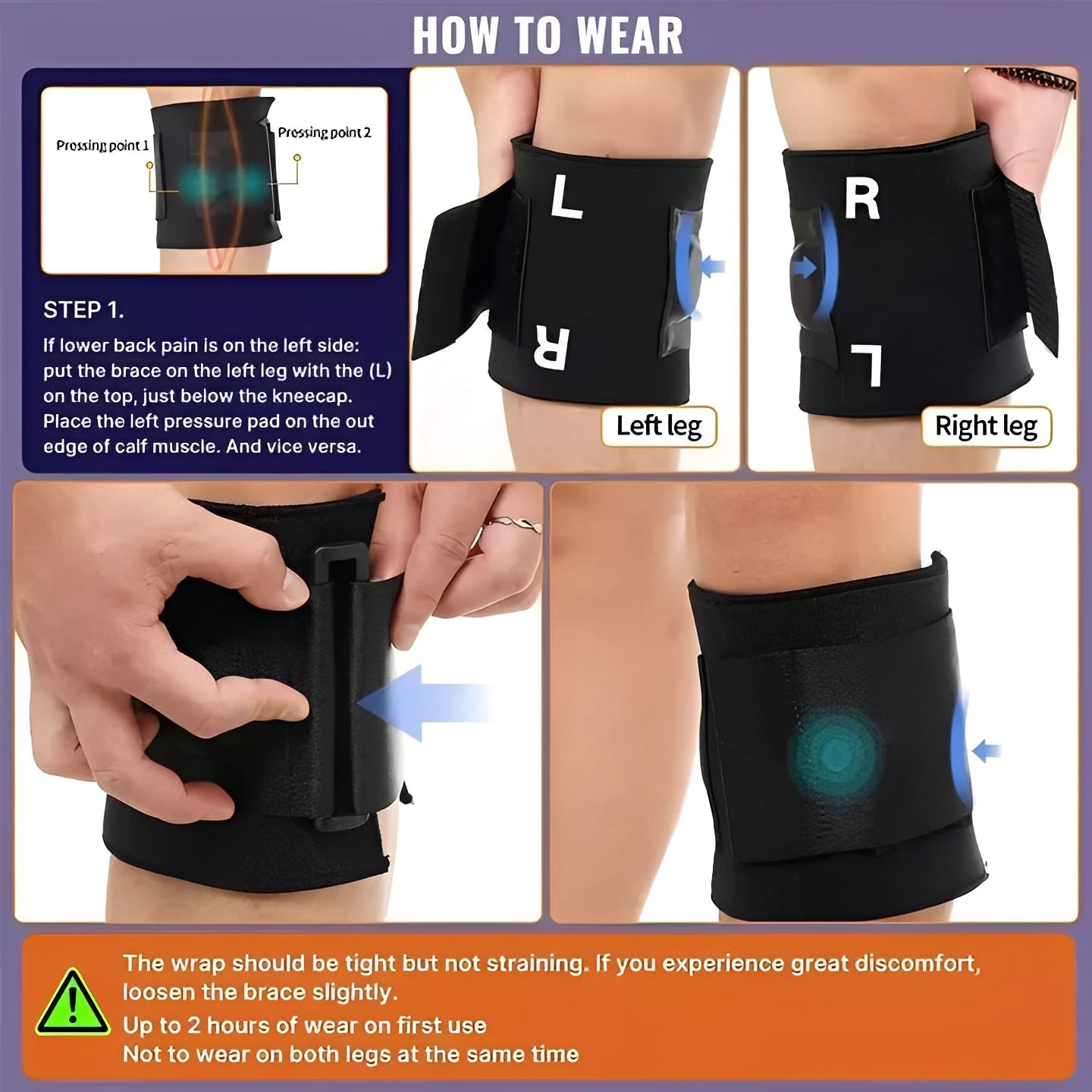 Verstellbare Kompressionsbandage für Sciatica-Beschwerden