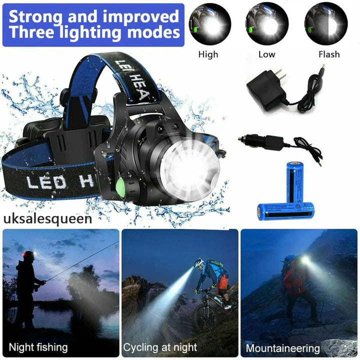 Wiederaufladbare LED Stirnlampe für freihändiges Arbeiten