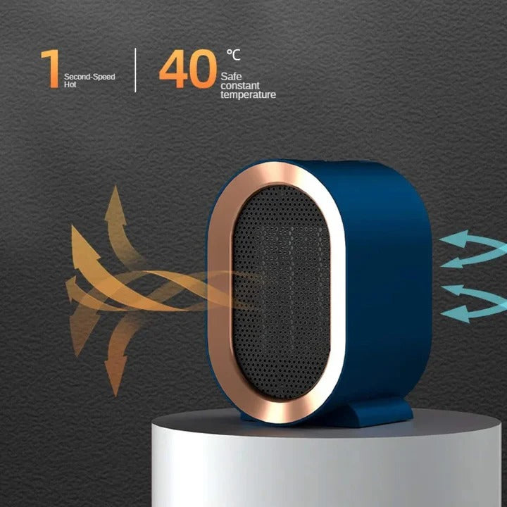 Compact electric heater with energy-saving mode for small rooms