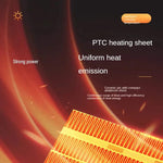 Compact electric heater with energy-saving mode for small rooms