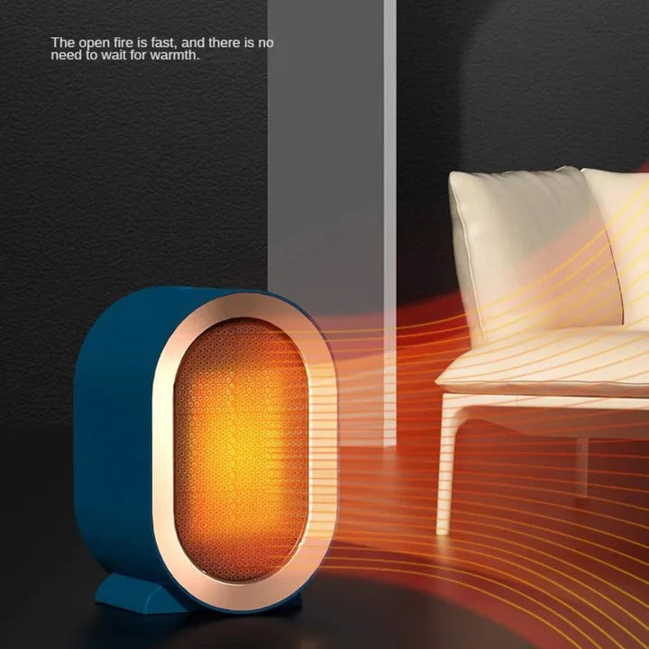 Compact electric heater with energy-saving mode for small rooms