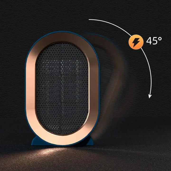 Compact electric heater with energy-saving mode for small rooms