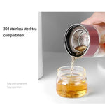 Elegante Teebereiterflasche aus Doppelwandigem Glas, 430ml