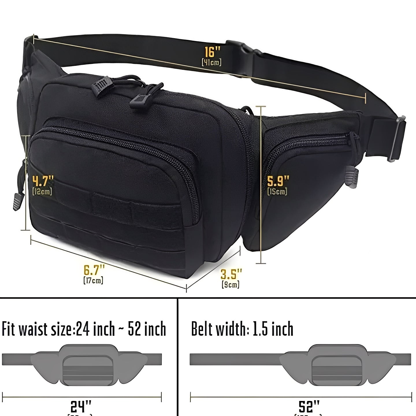 Praktische Gürteltasche mit verstecktem Fach für Reisen