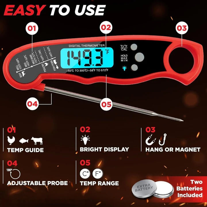 Präzises Digitalthermometer für Fleisch mit Sofortmessung