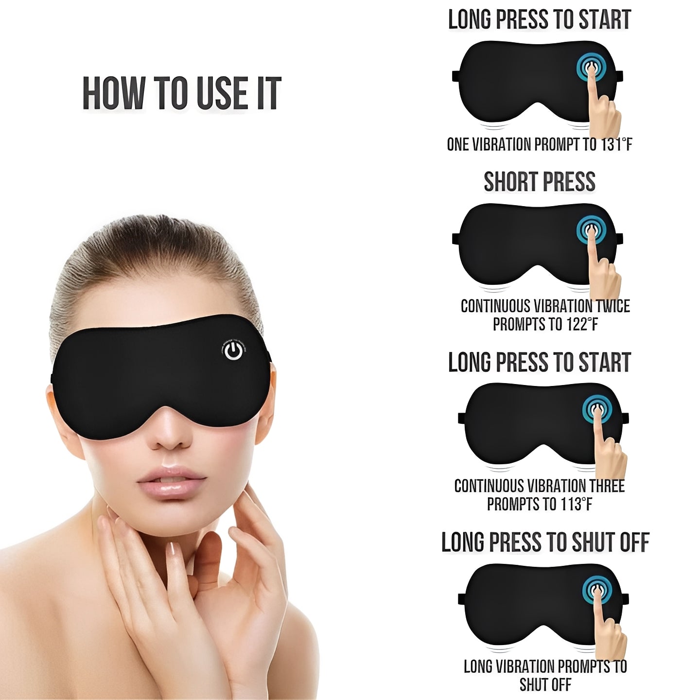 Rechargeable Warm Eye Mask for Relaxation and Sleep