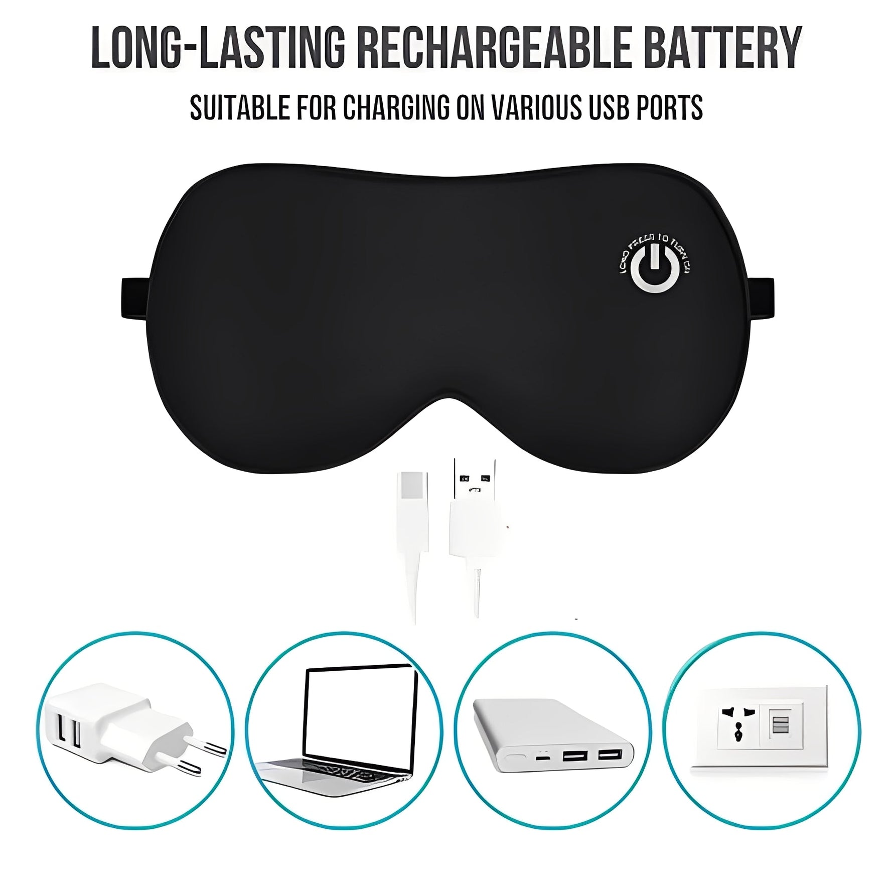 Rechargeable Heated Eye Mask for Relaxation and Sleep Aid