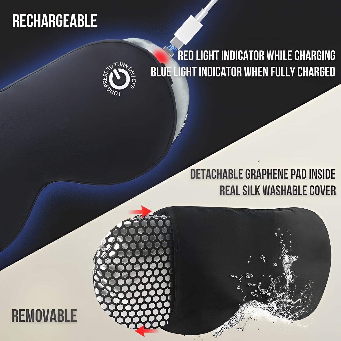 Rechargeable Warm Eye Mask for Relaxation and Sleep