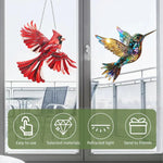 Lebendige Fensterdekoration: Farbiger Sonnenfänger mit Vogelmotiven