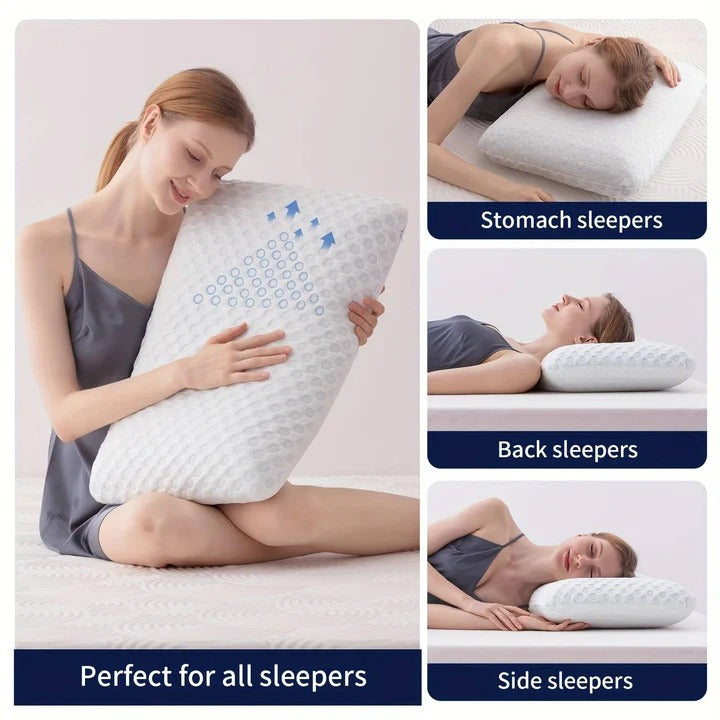 Ergonomic Memory Foam Cooling Pillow for Best Sleeping Comfort