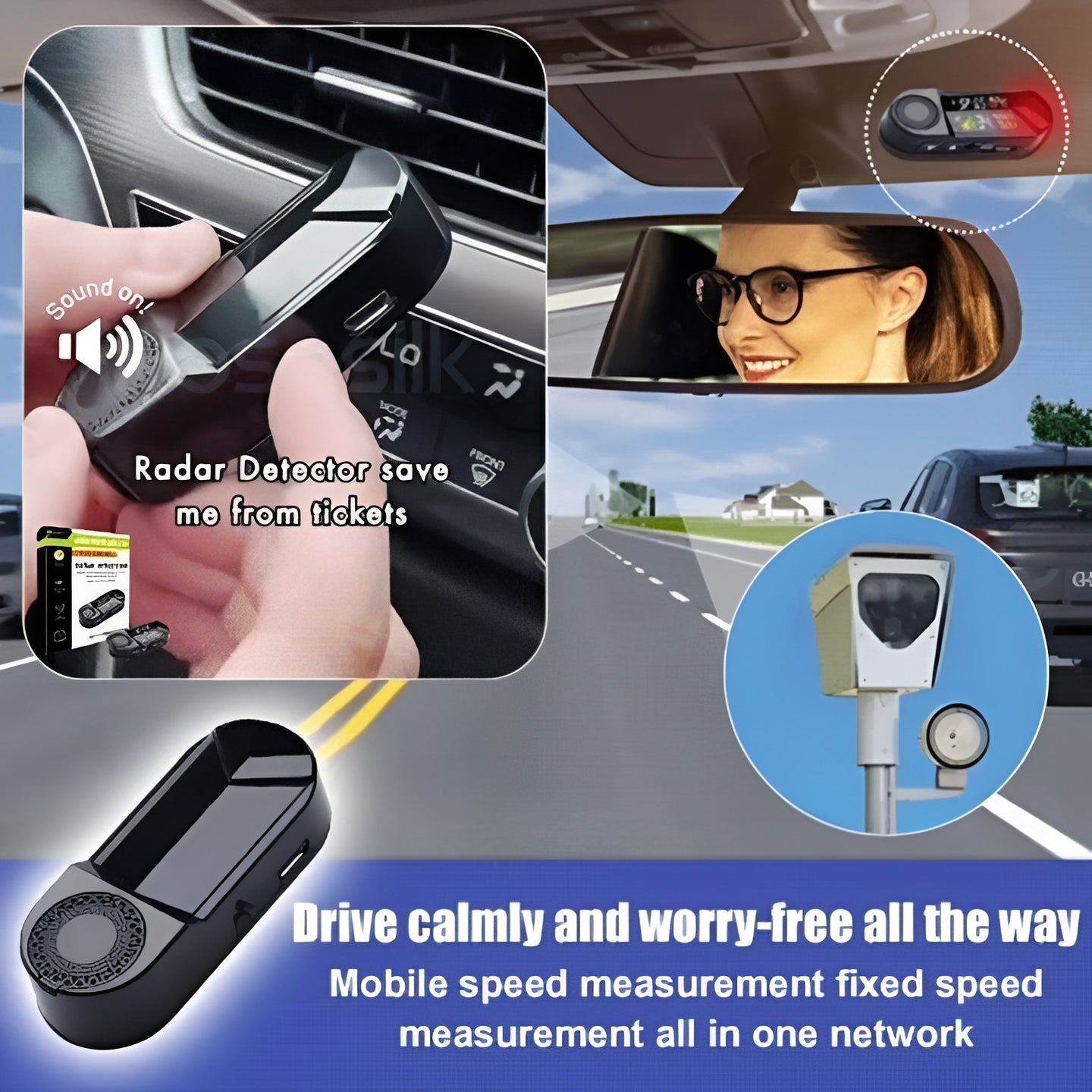 Solar-Powered Long-Range Radar Detector for Vehicles