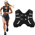 Weighted fitness vest with reflective strips for safety