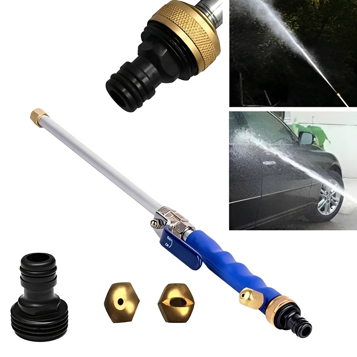 High-pressure cleaner for effortless cleaning, 8m reach, brass connection